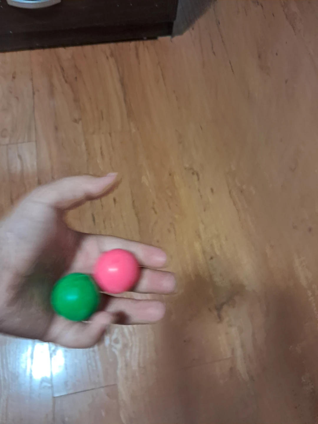 Green and Pink Play bouncy balls