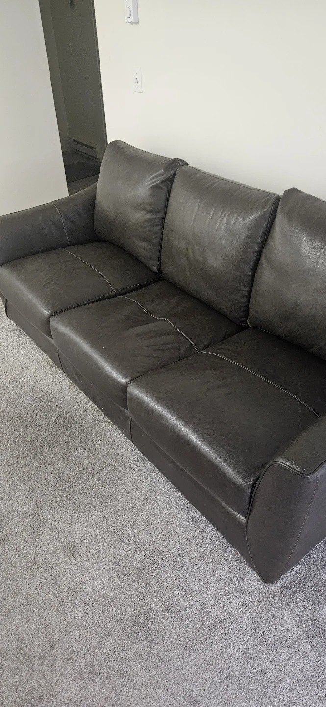 Leather Couch Dark Brown - photo 3