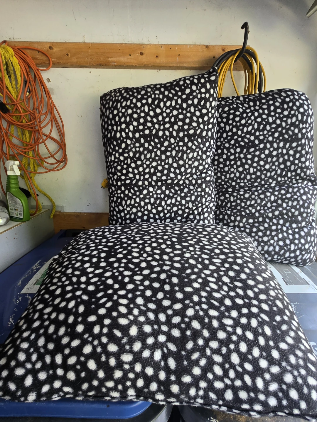 Set of 3 Black and White Patterned Pillows - photo 2