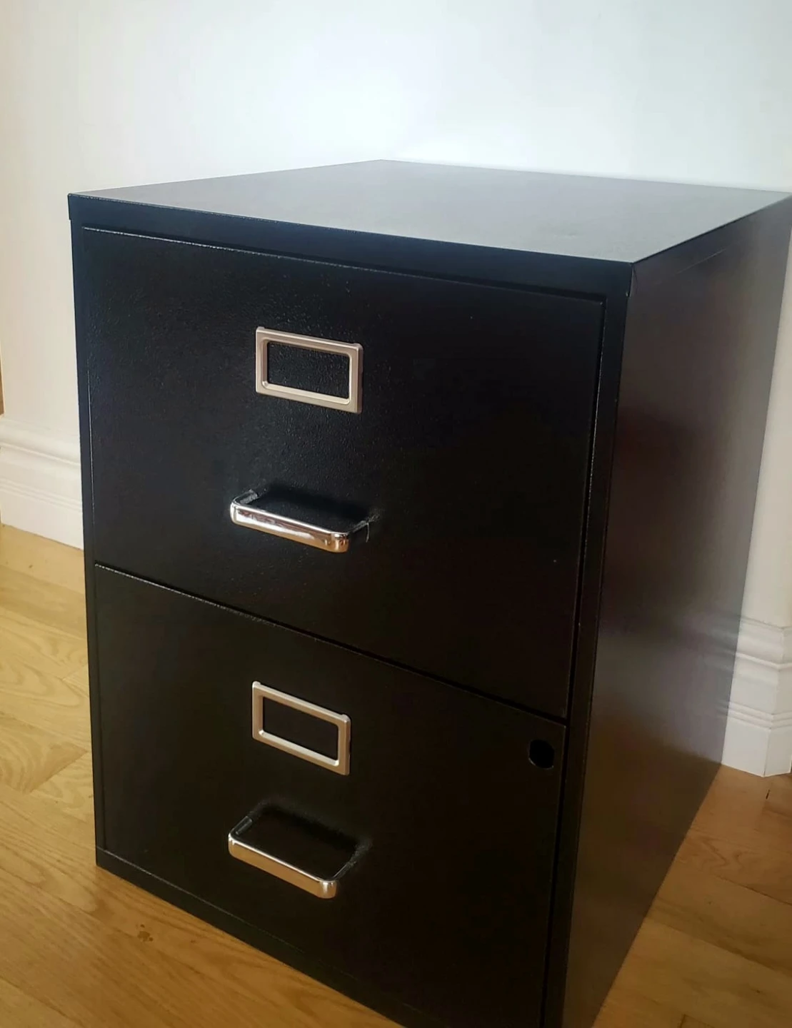 Black 2-Drawer Metal Filing Cabinet (3 Available) - photo 2