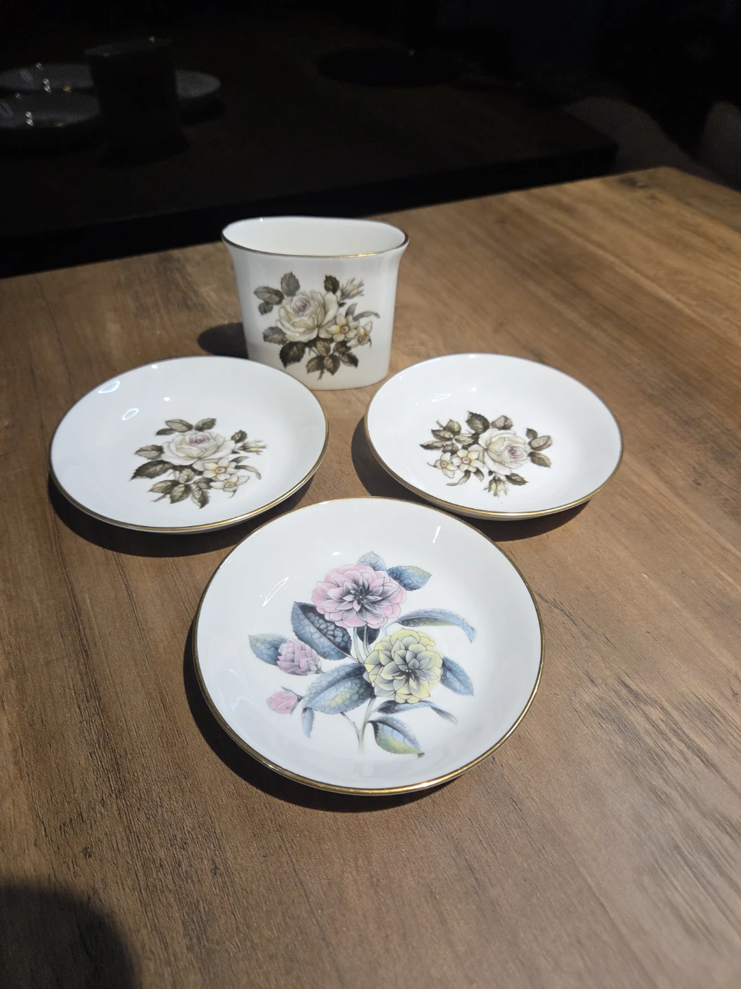 Vintage Royal Worcester Fine Bone China Floral Miniature Dishes