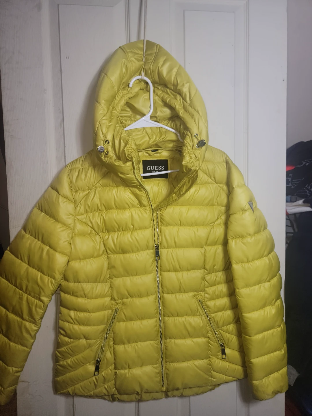 Guess Yellow Puffer Jacket