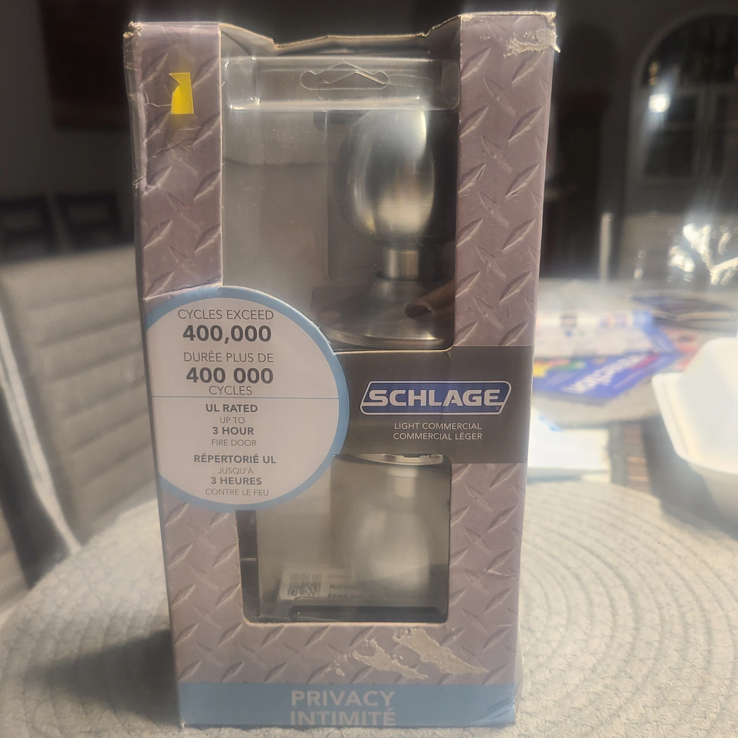 Schlage Privacy Door Knob - Bright Chrome
