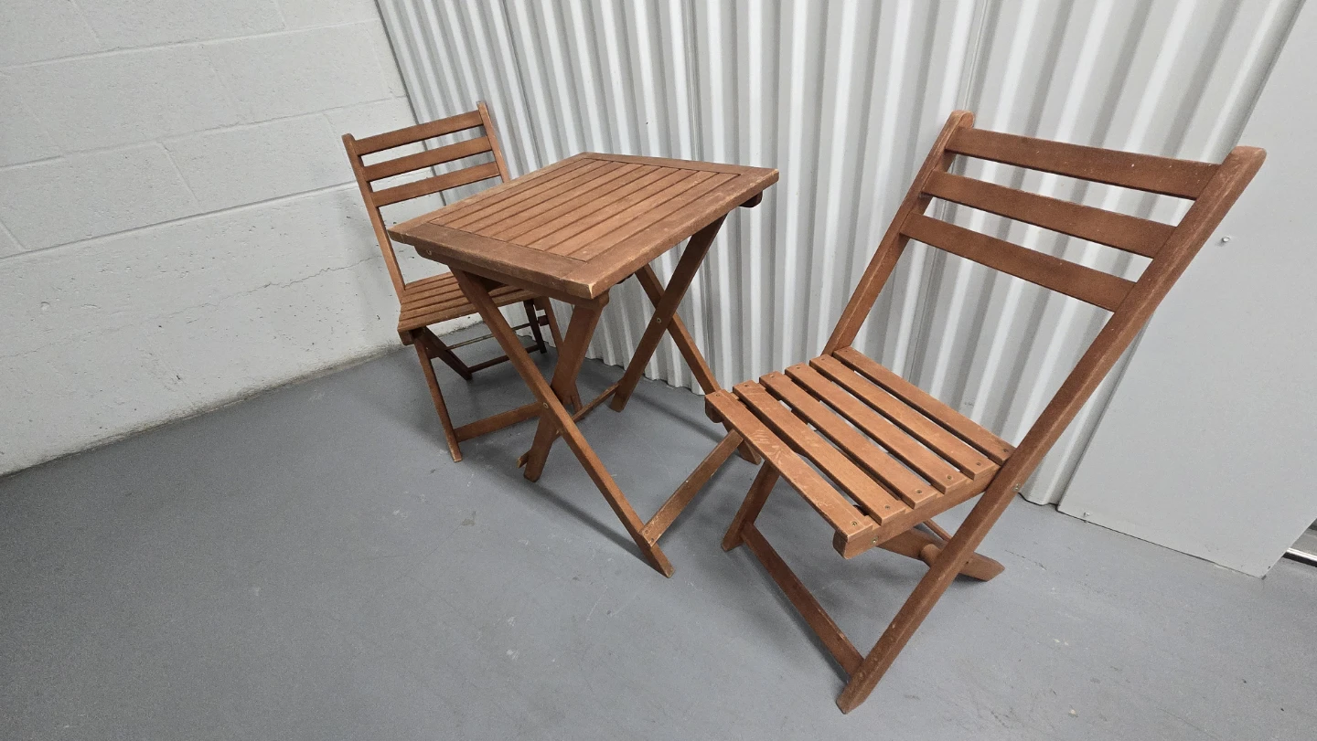 3-Piece natural Wooden Folding Bistro Set - photo 3