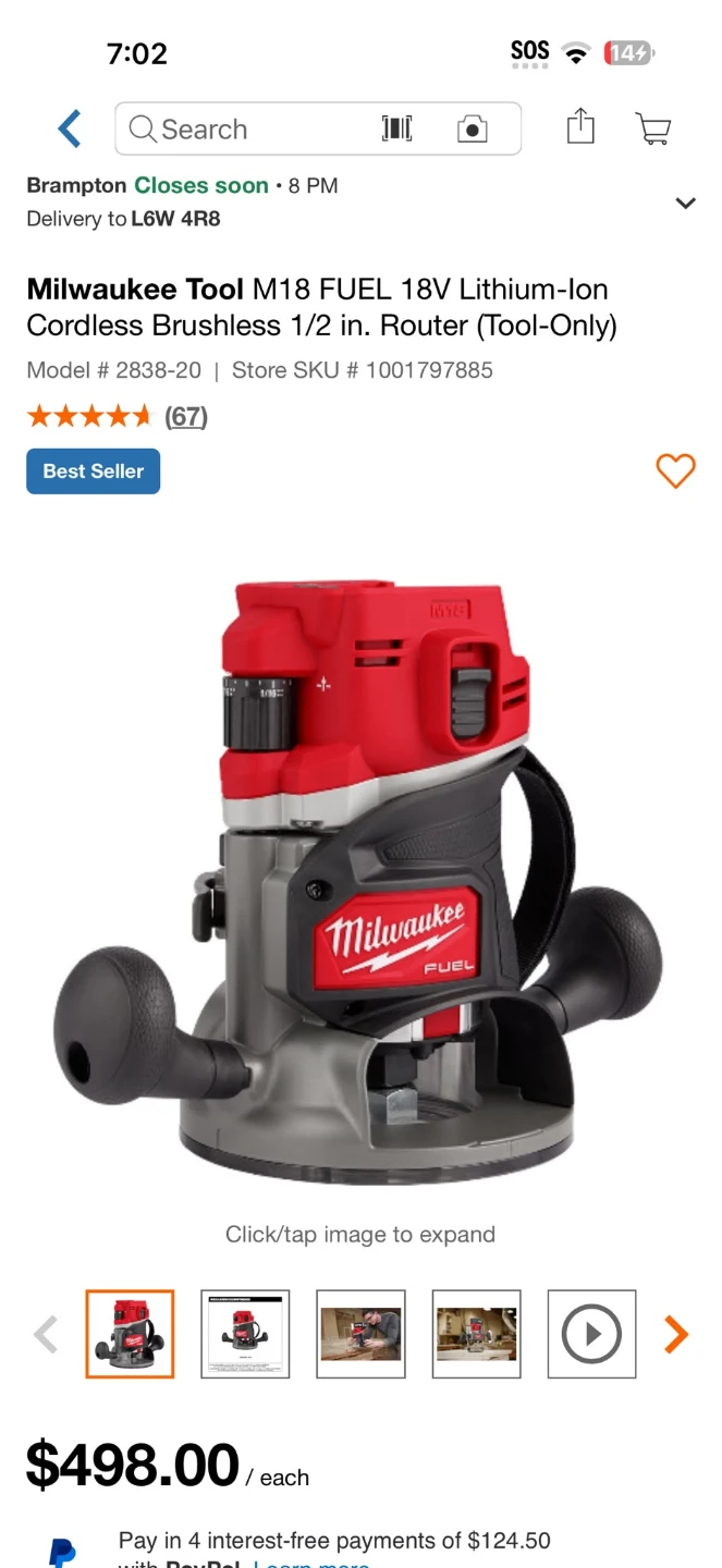 Milwaukee Tool M18 FUEL Li-Ion 1/2 in. Router (Tool-Only)