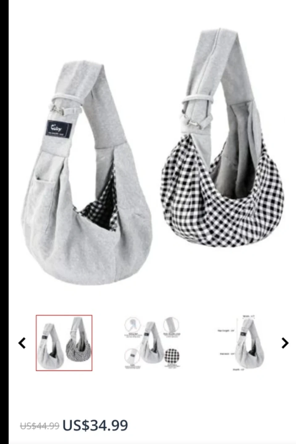 Cuby Reversible Pet Sling Carrier 🏈 - photo 3
