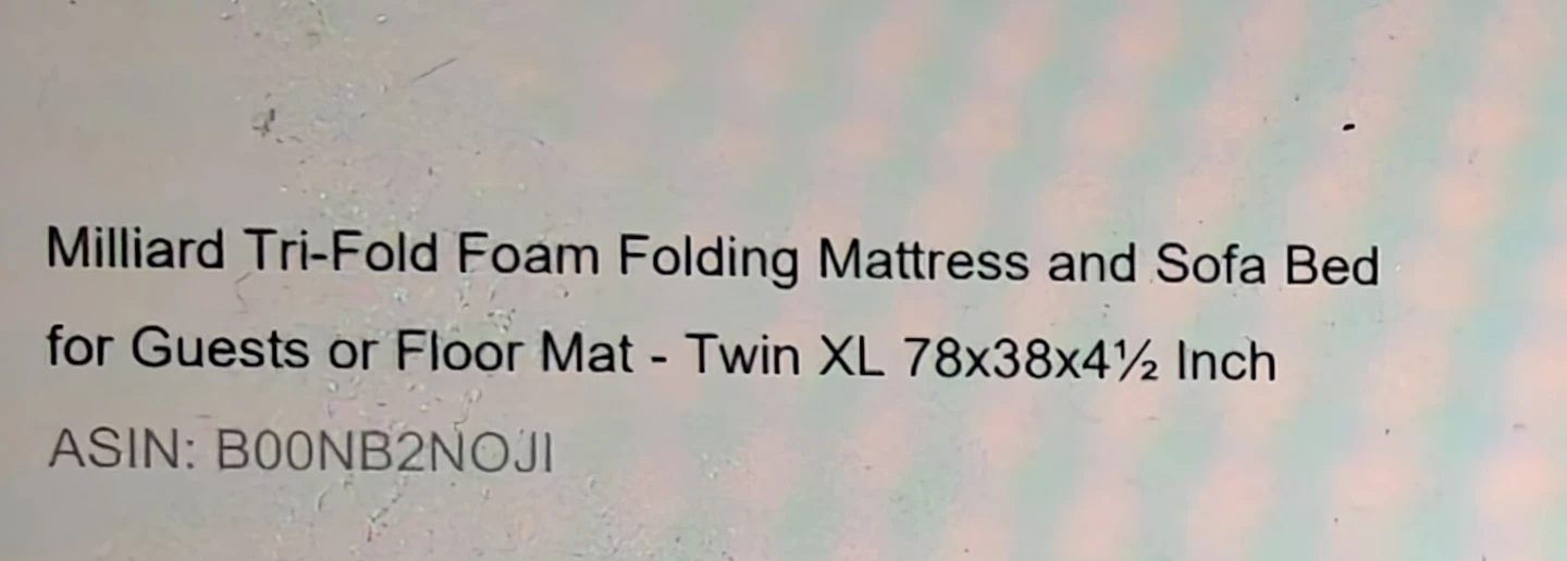 Milliard Tri-Fold Foam Folding Mattress, Twin XL - photo 3