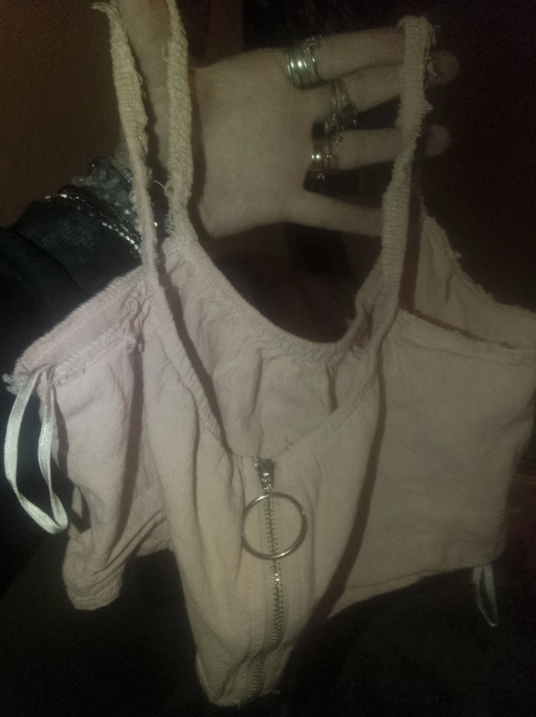 SHEIN Pink Lace Trim Cami Top+ Garage White Laced Cami Top - photo 3