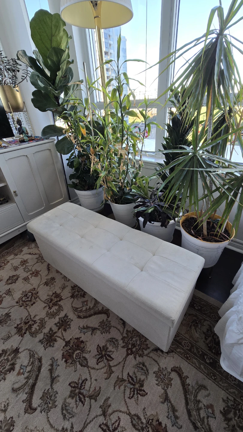 Beige foldable Fabric Storage Bench - photo 5