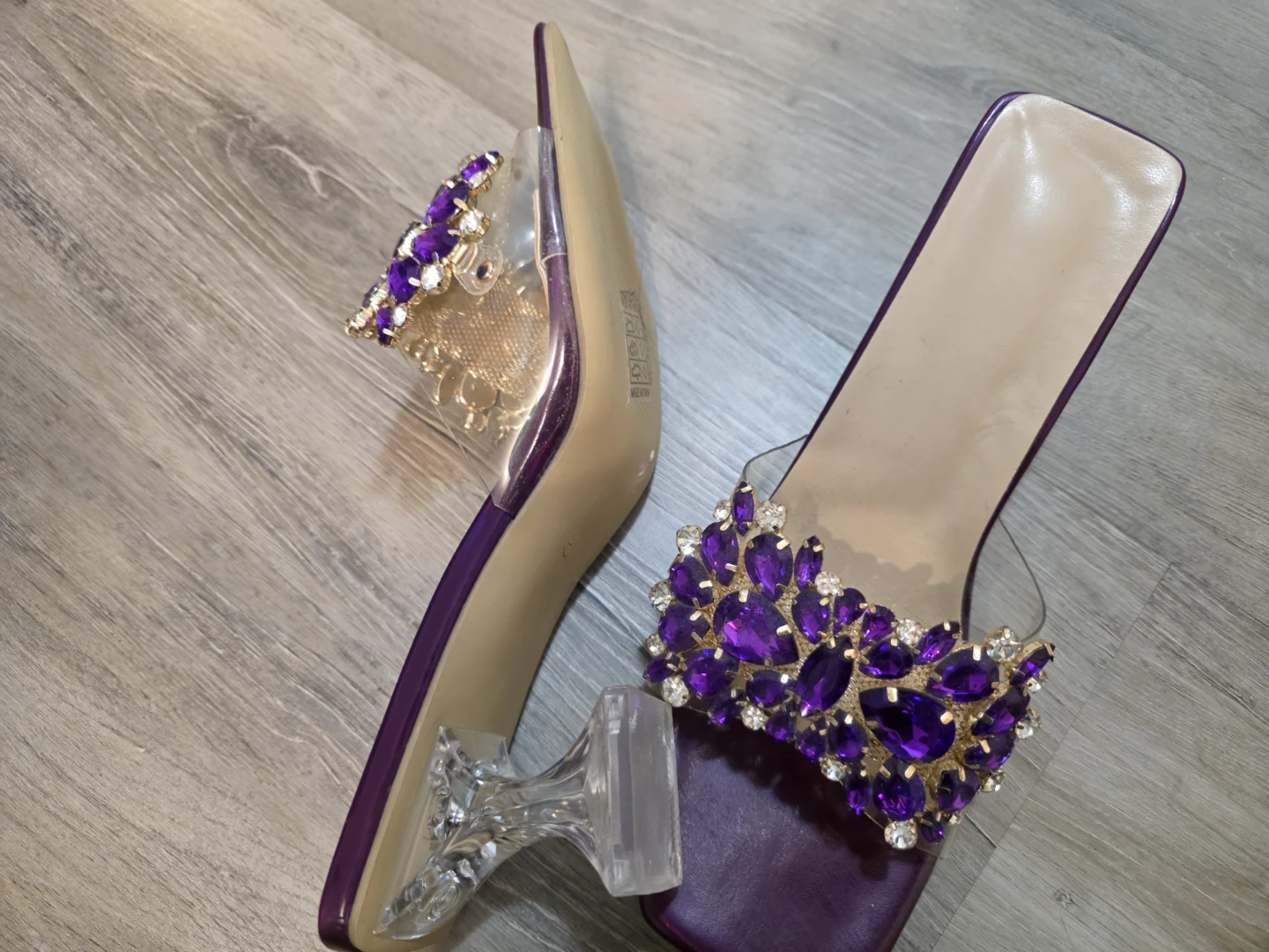 Purple Bejewelled Heels Size 41 - photo 4