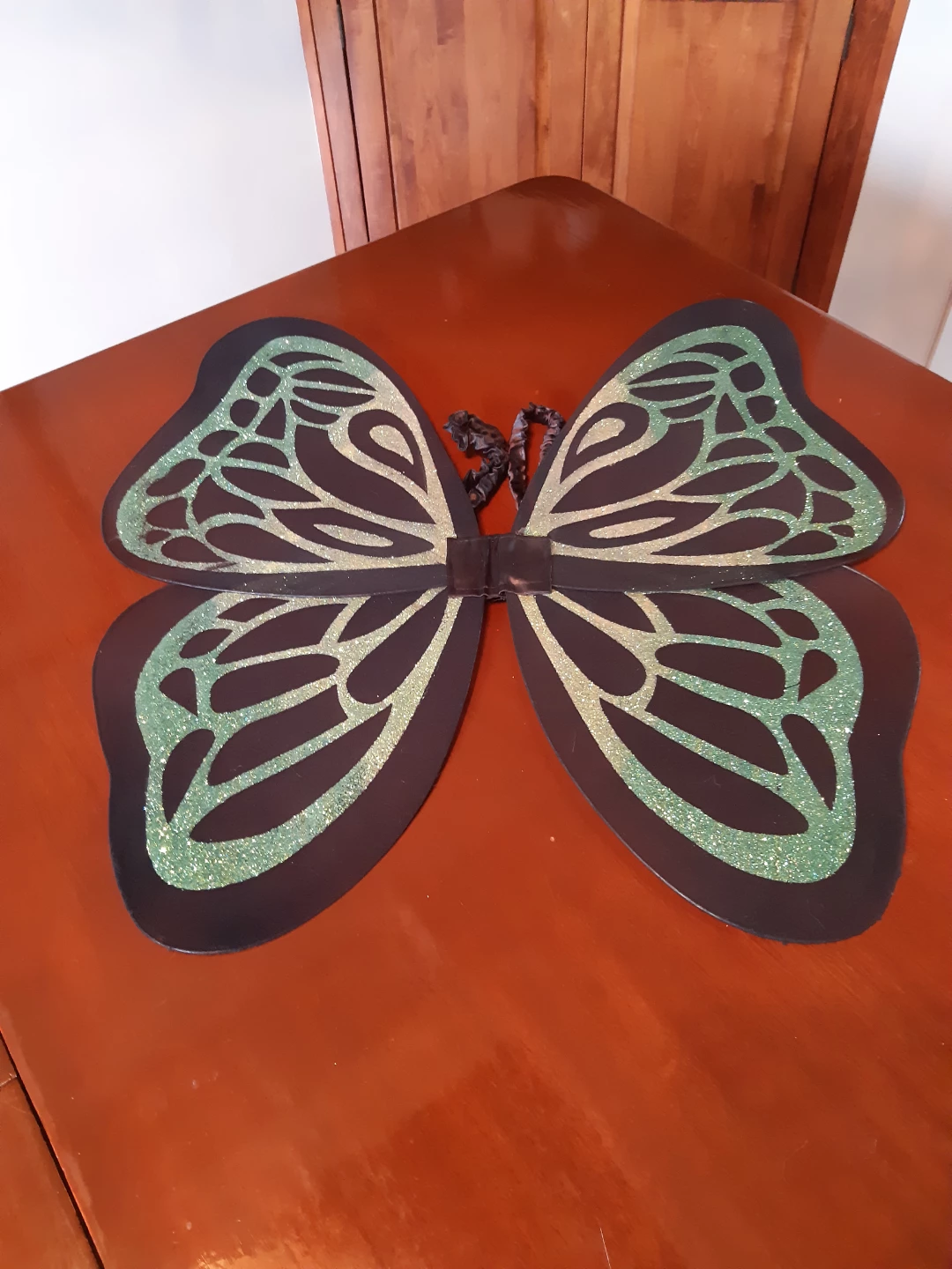 Green Glittery sheer fairy Wings Halloween costume accessory - photo 5