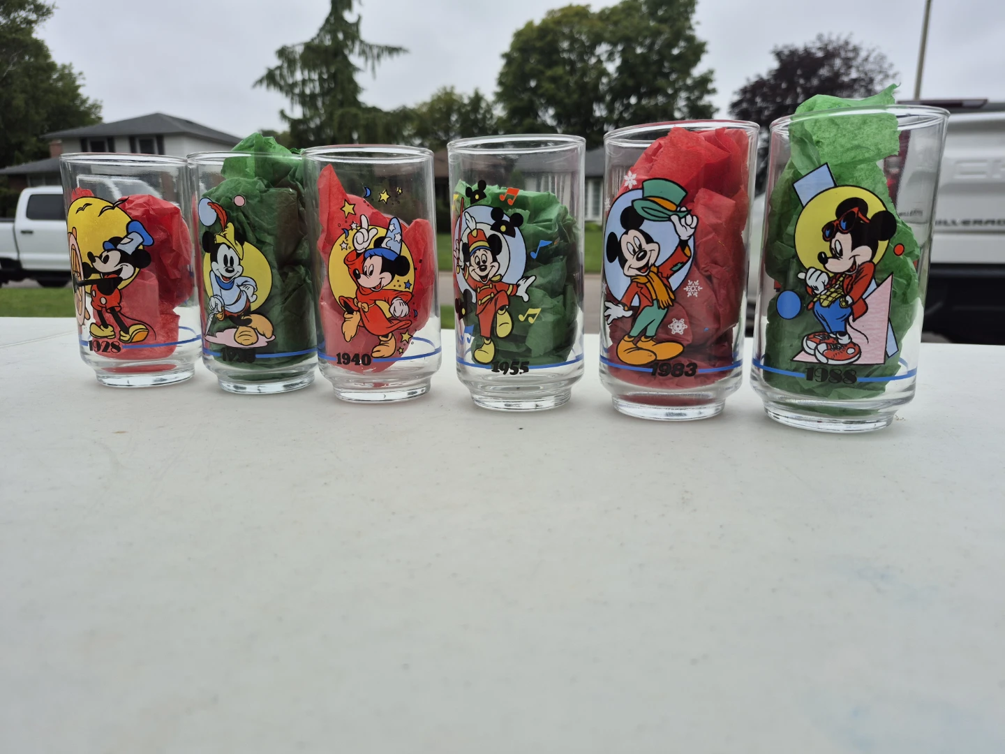 Disney Mickey Mouse Collectible Glasses (Set of 6)