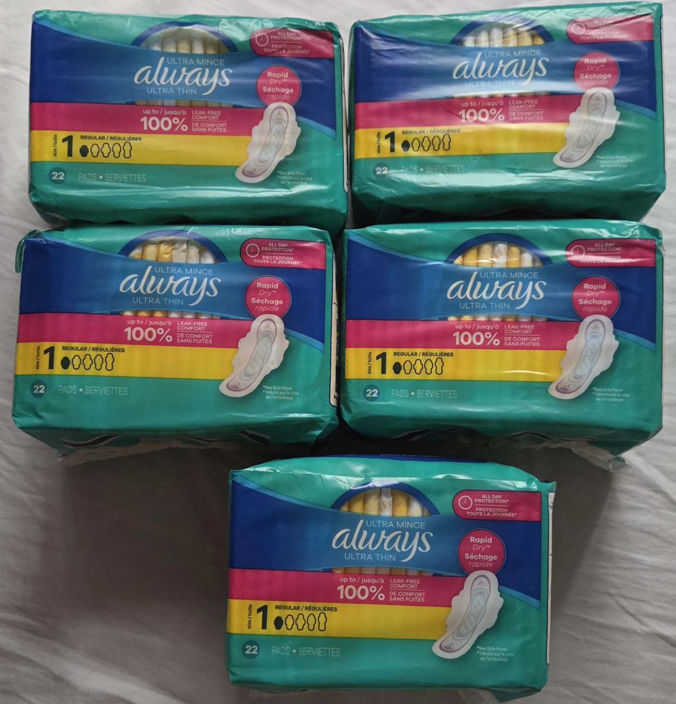 Always Ultra Thin Size 1 Pads (5 Packs)