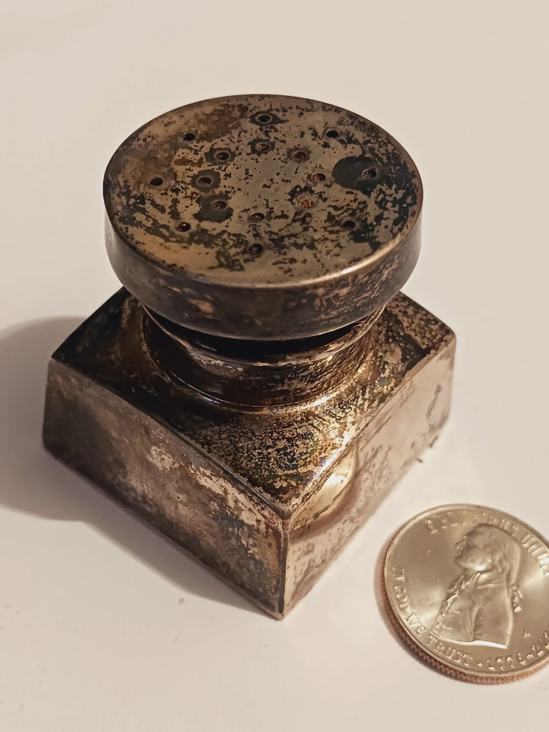 Antique Sterling Silver Pounce Pot or ink holder - photo 3