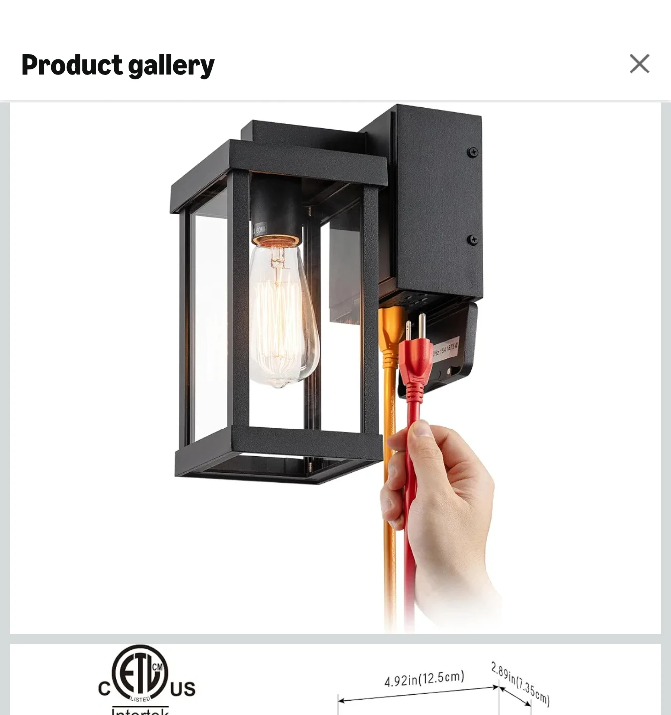 Outdoor Wall Lantern with GFCI Outlet