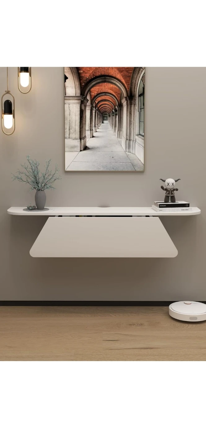 White wall-mounted floating storage console - photo 4
