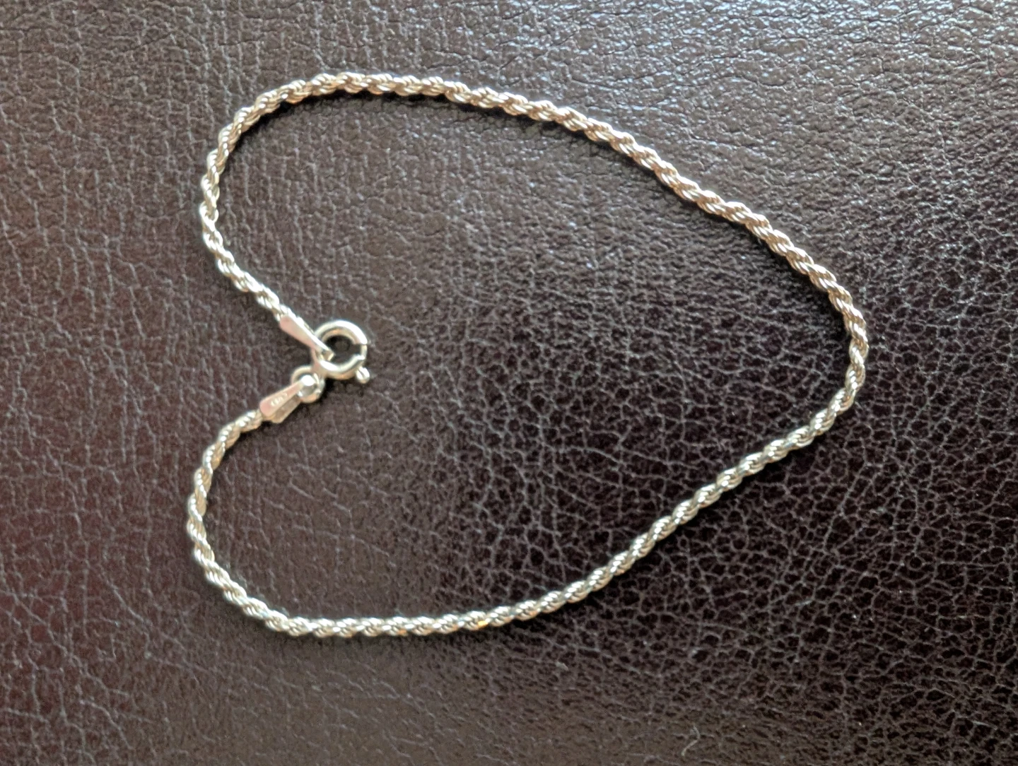 Sterling Silver Rope Chain Bracelet