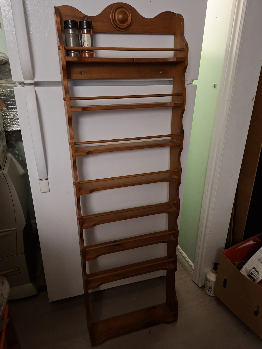 Wooden Wall-Mounted Spice Rack