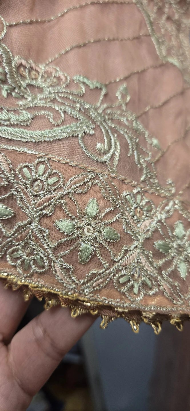 Pink Embroidered Kameez with Mirror Work - photo 4