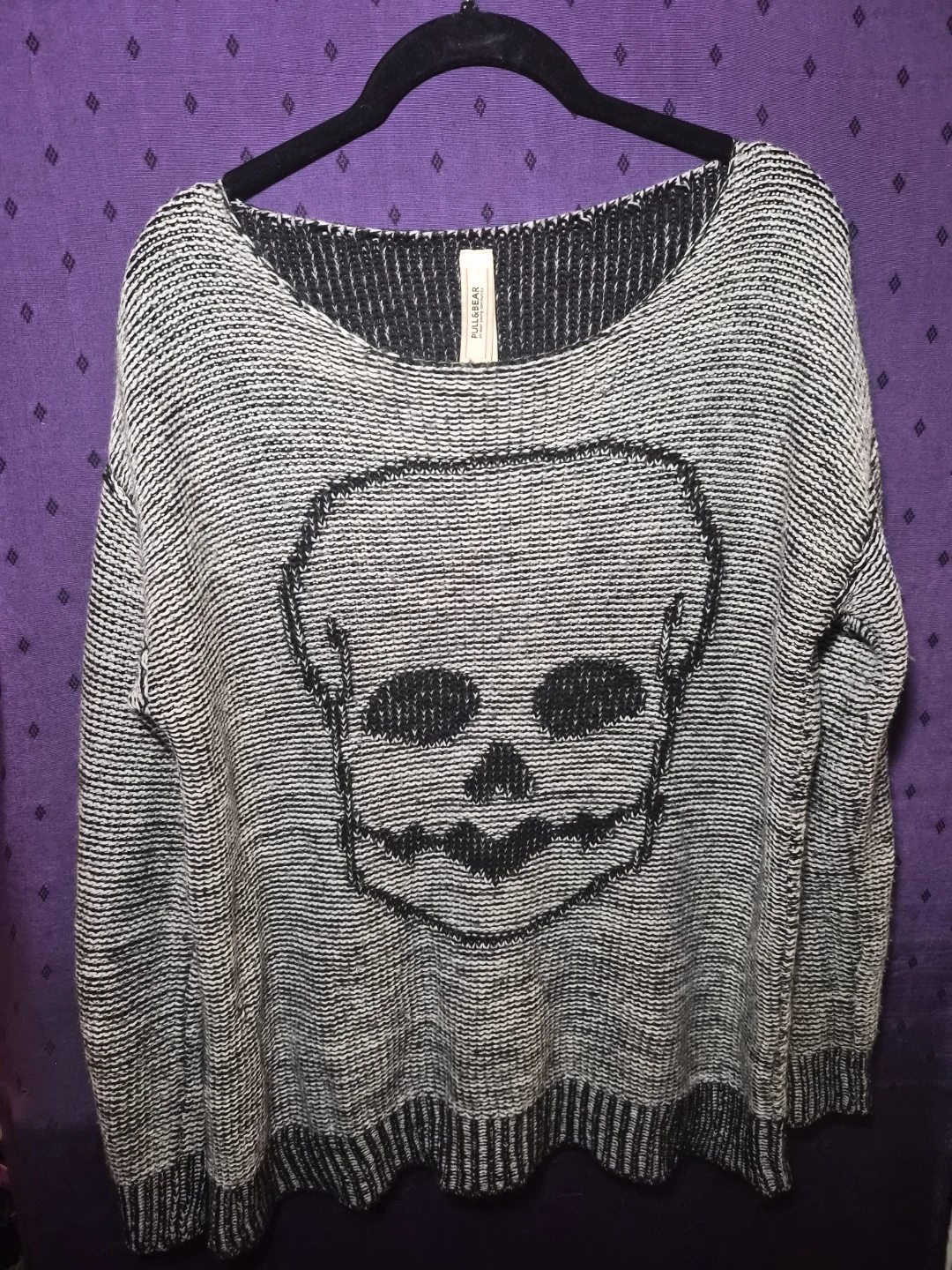 Pull&Bear Skull Pattern Knit Sweater