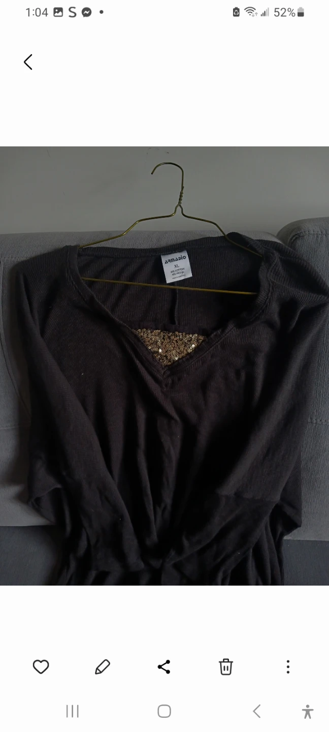 Armadio Black Long-Sleeve Shirt with Sequin Detail - XL - photo 4