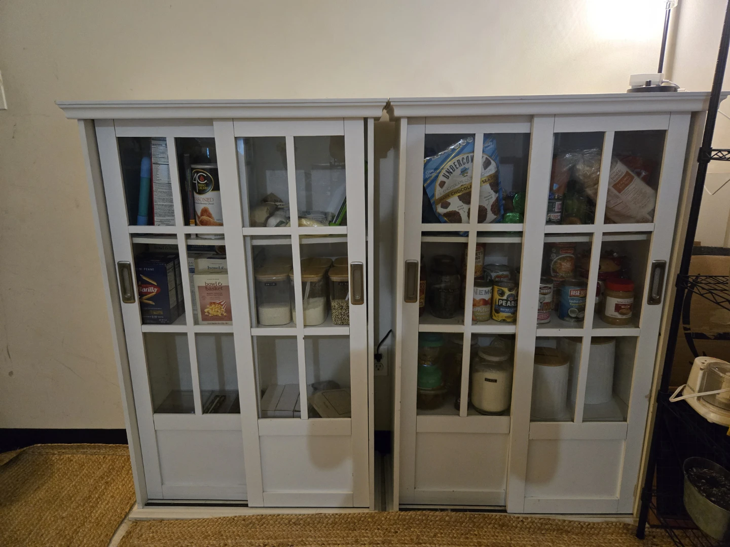 Set of Two White Glass-Door Cabinets - photo 2
