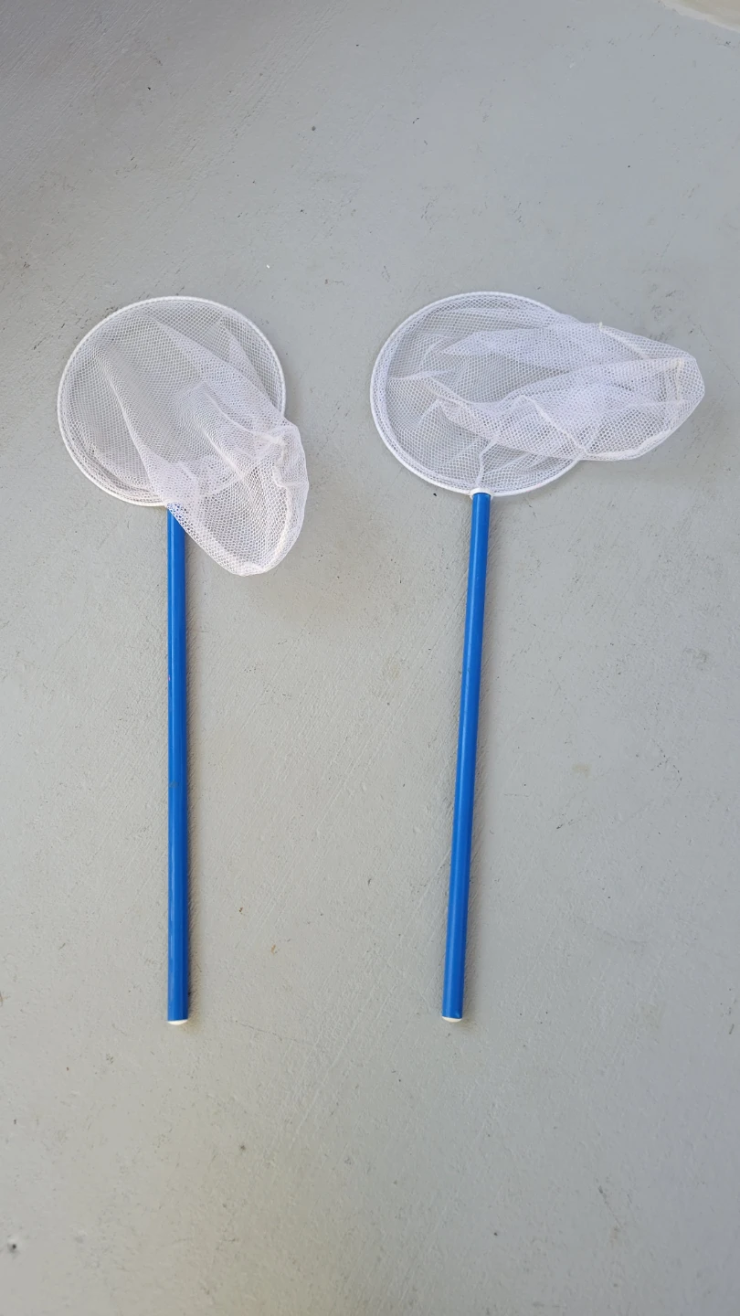 Two white mesh butterfly nets new