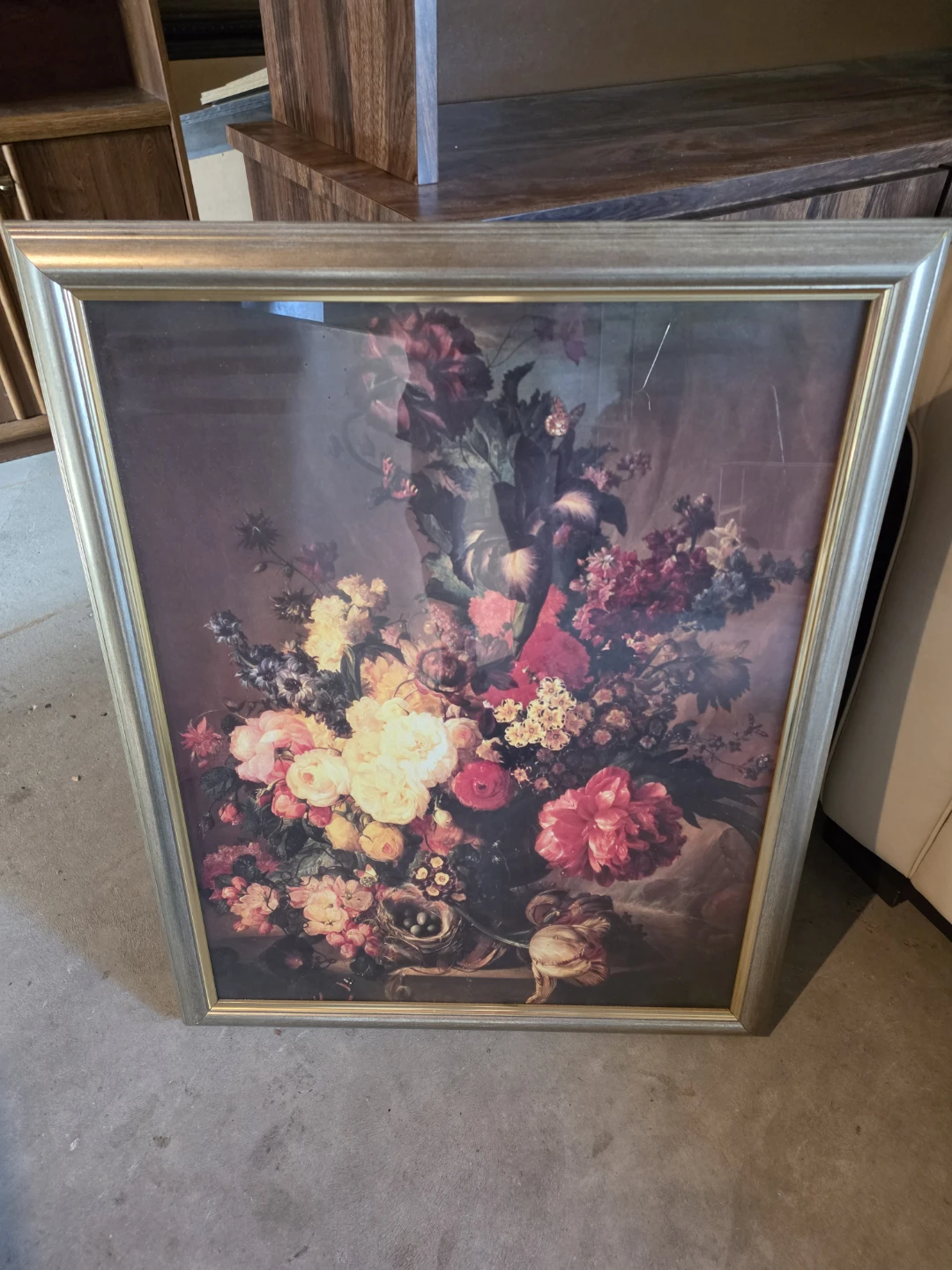 Floral Still Life Wall Art in Gold Frame