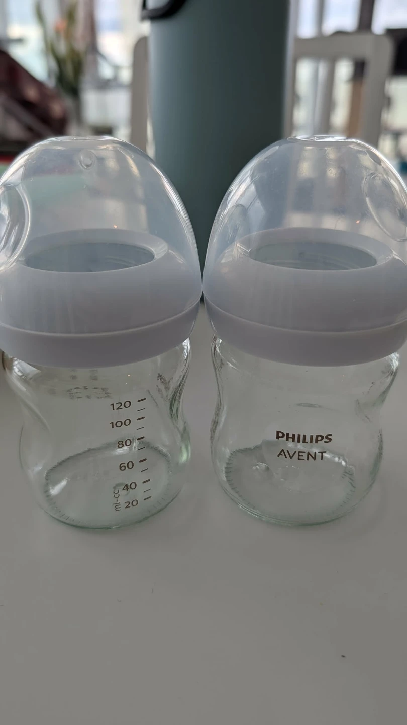 Two Philips Avent Glass Baby Bottles