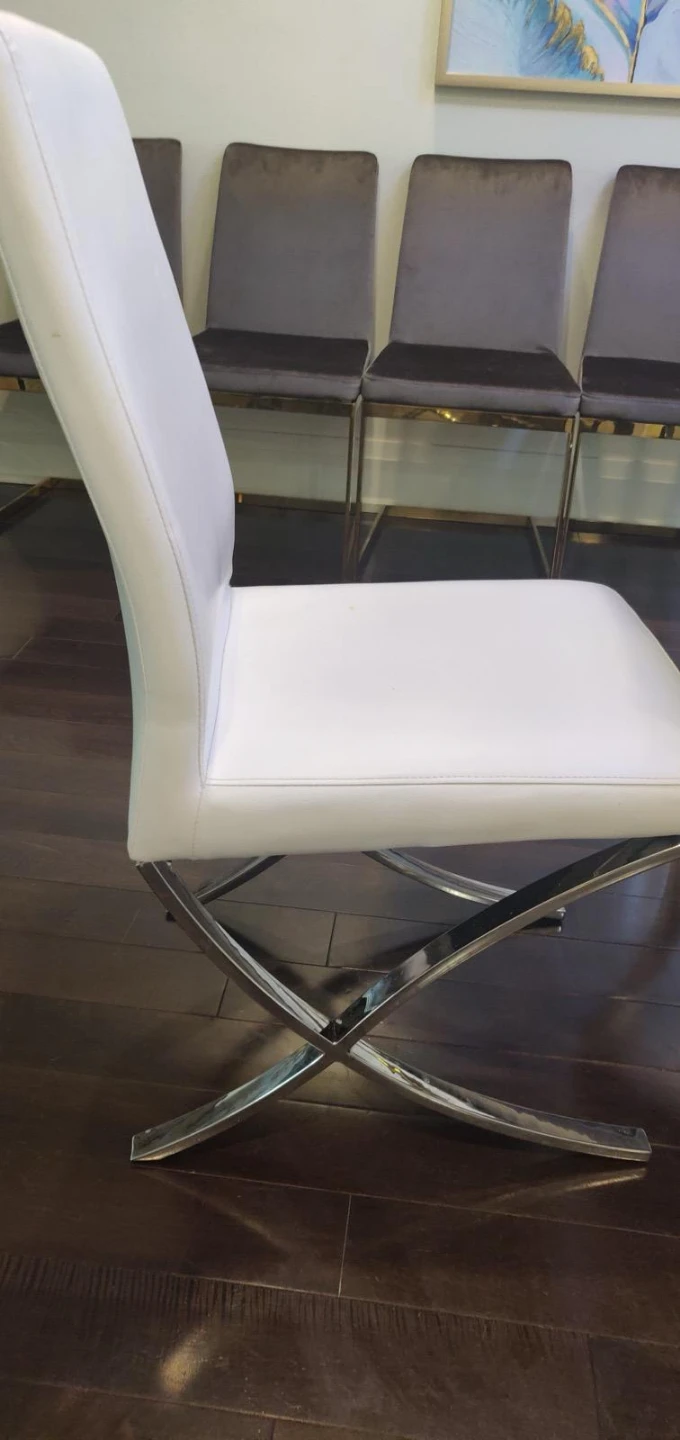 Modern White Dining Table and 6 Chairs Set - photo 3