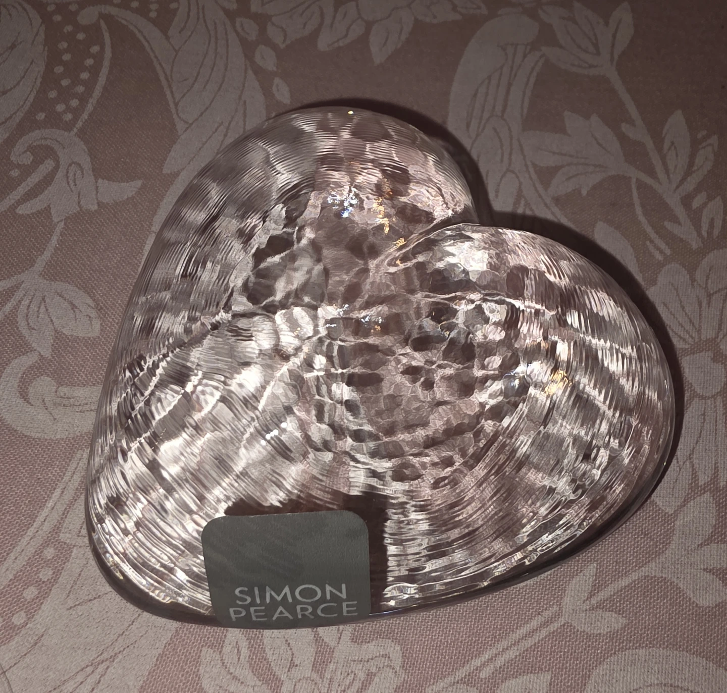Simon Pearce Glass Heart paperweight 3.5 in - photo 2
