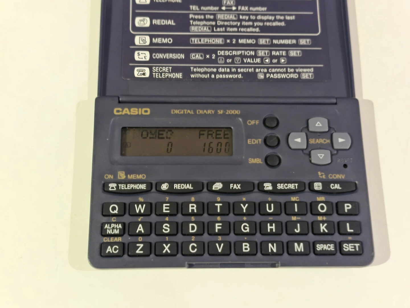 Casio Digital Diary SF-2000 - photo 5