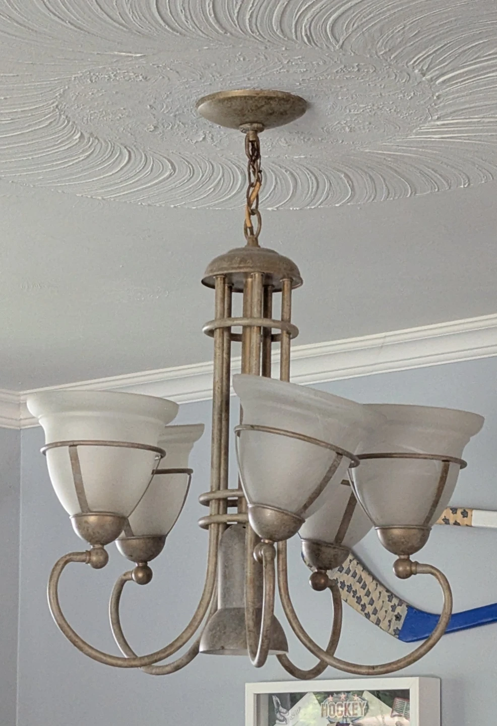 Five-Light Brushed Nickel Chandelier