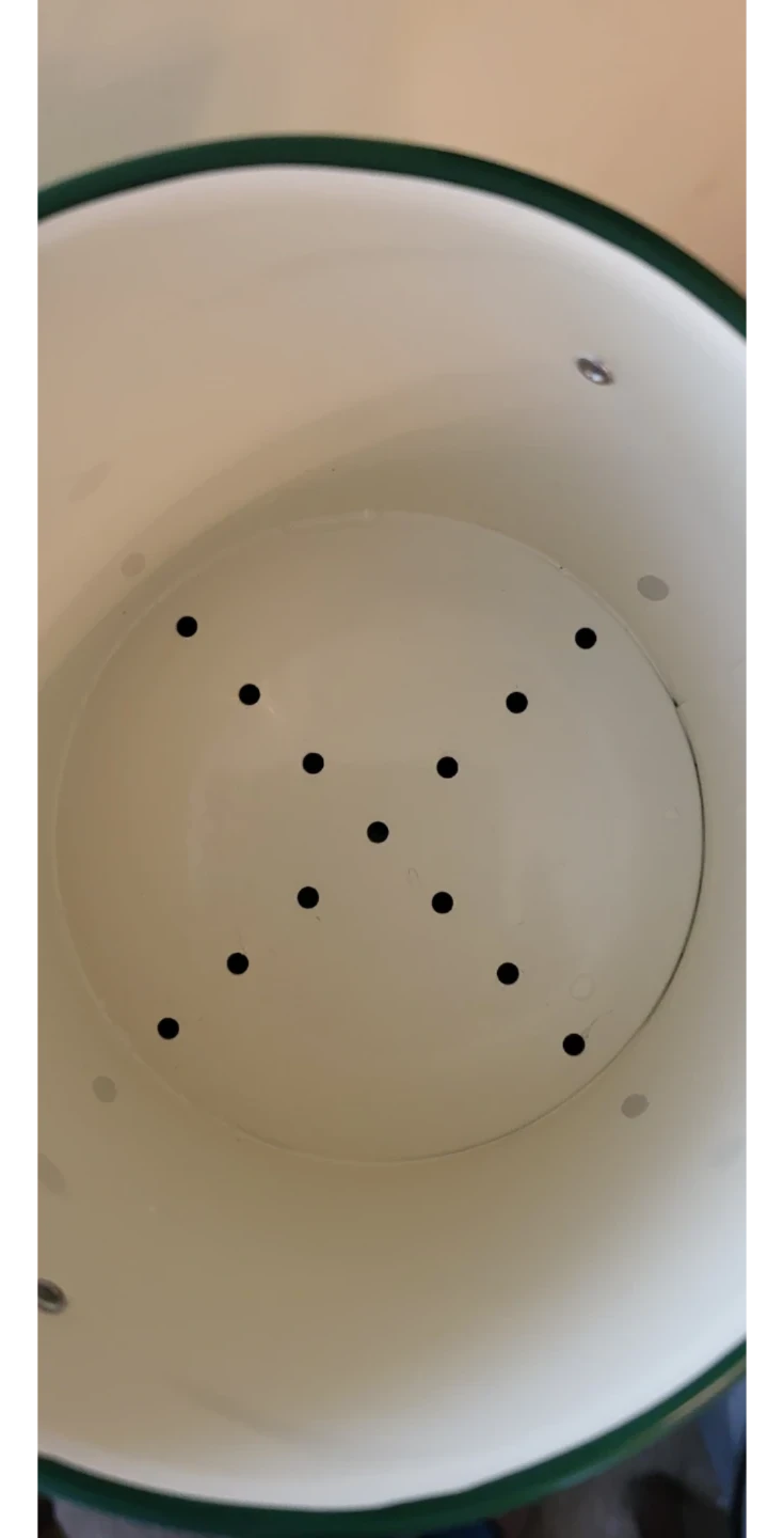 Vintage Style Enamel Floral Planter with Drainage Holes - photo 2