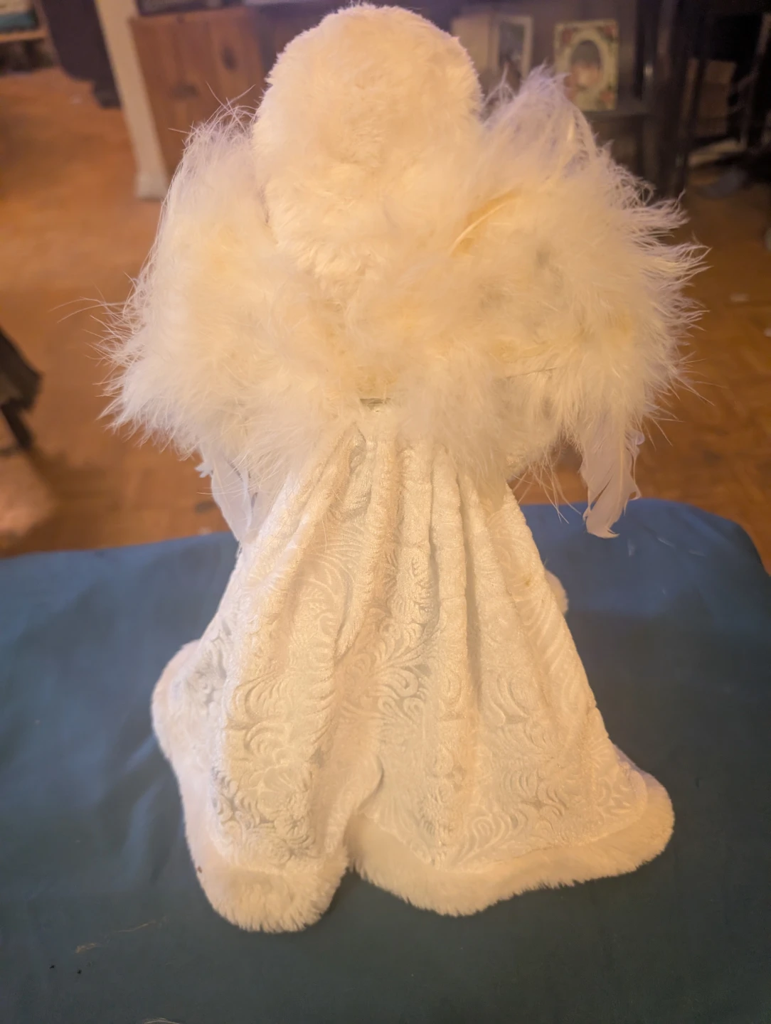 White Fur Angel Christmas Tree Topper - photo 3