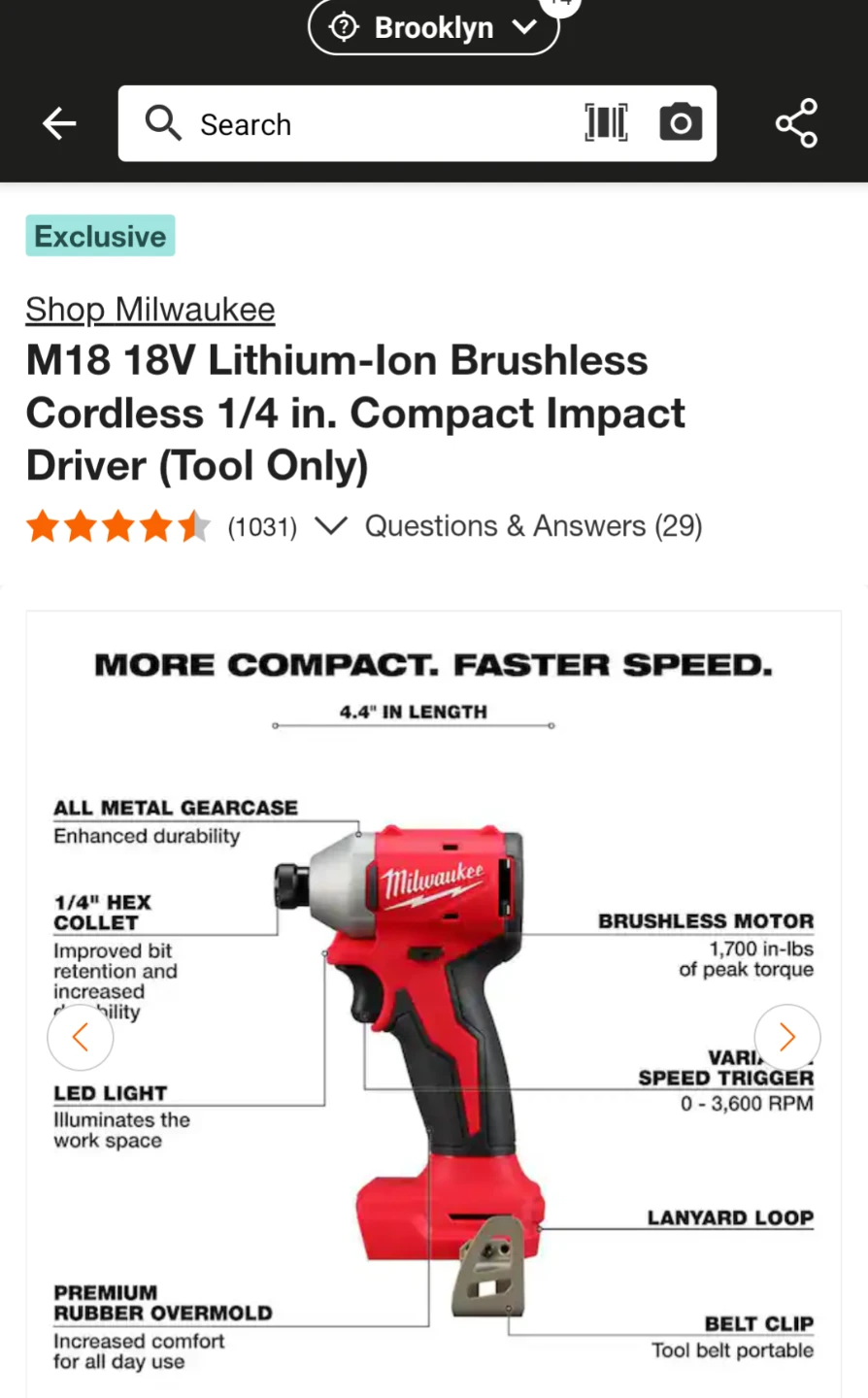 M18 Milwaukee ULTRA COMPACT 3-speed Impact Drill Driver - photo 2