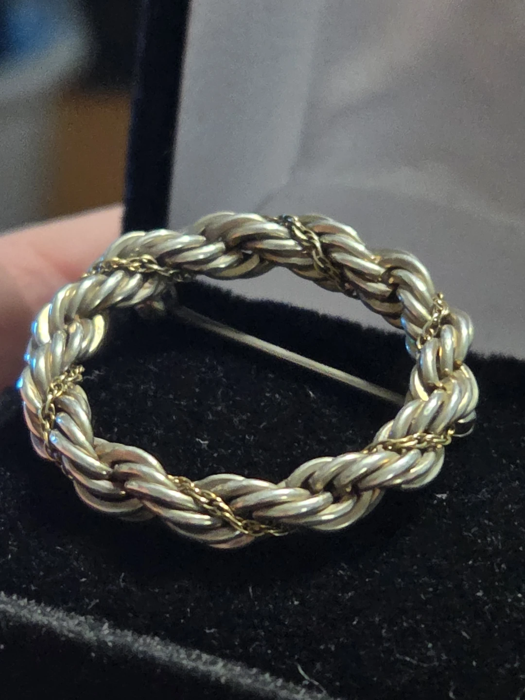Tiffany & Co. 18k wg%steling rope Brooch