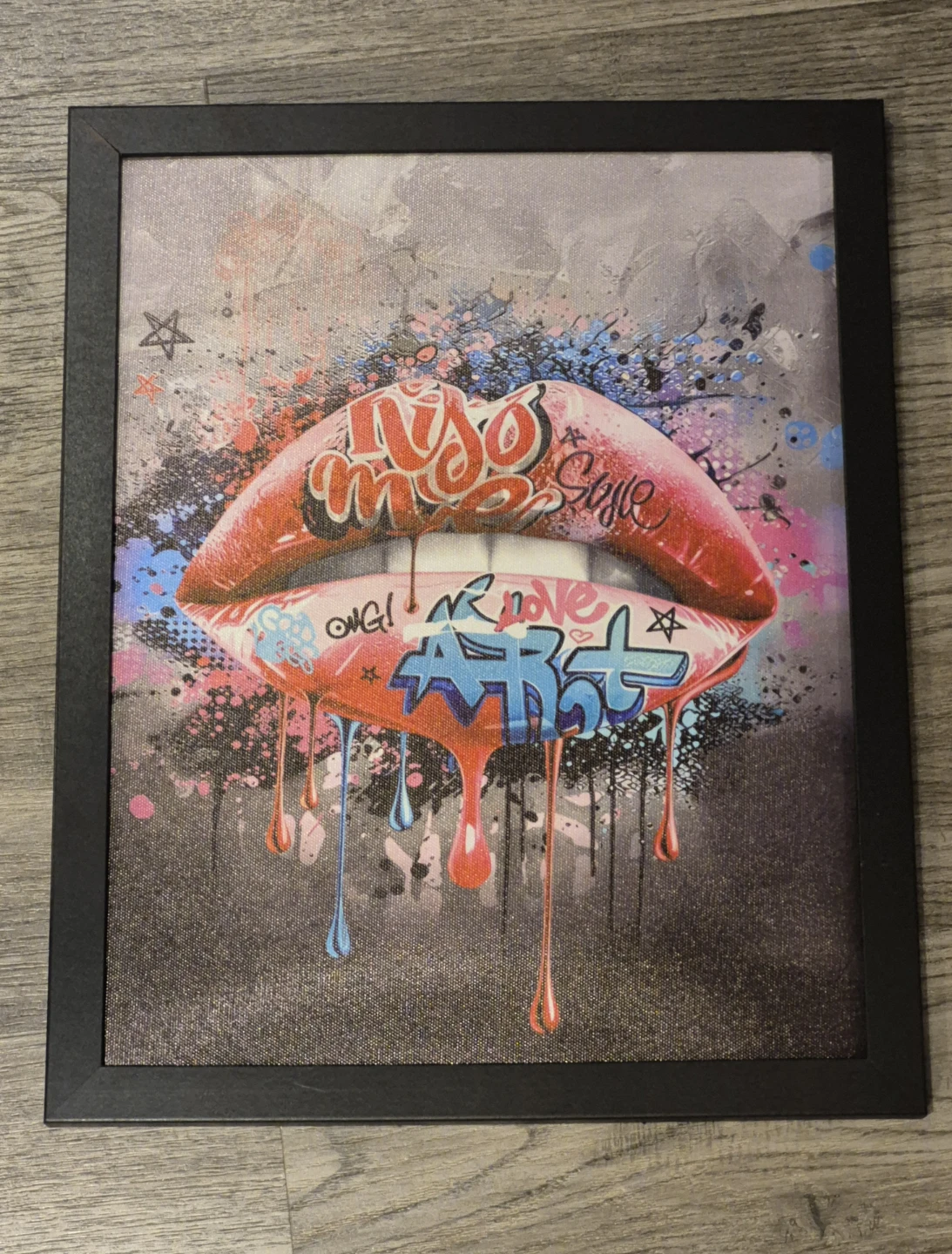 Set of 3 Vibrant Graffiti Style Wall Art 12"x15" Framed - photo 4
