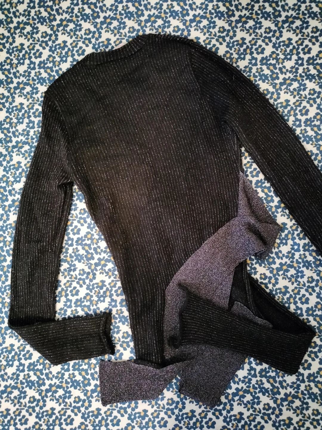 3.1 Phillip Lim Shimmer Ribbed Long Sleeve Top - photo 2