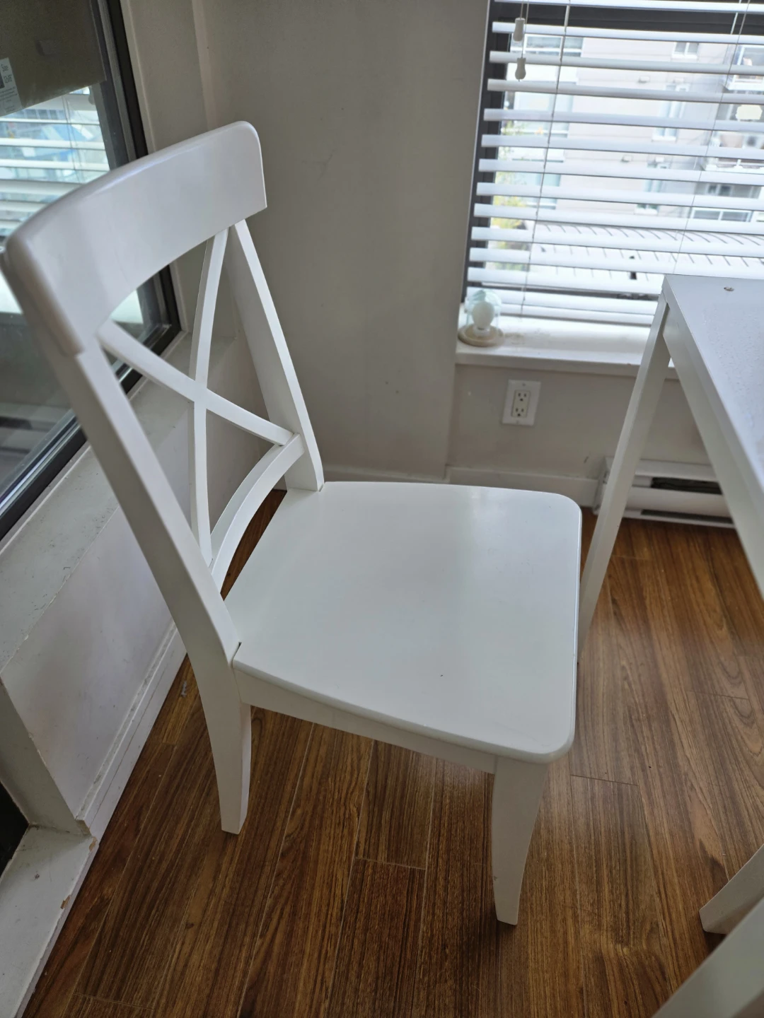 White IKEA Dining Table and 2 Chairs - PICKUP ONLY - photo 2