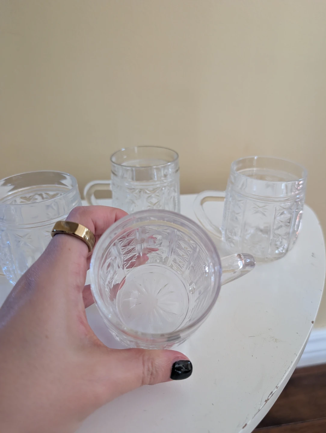 VINTAGE SOVIET CRYSTAL MINI BEER MUGS SET - photo 3
