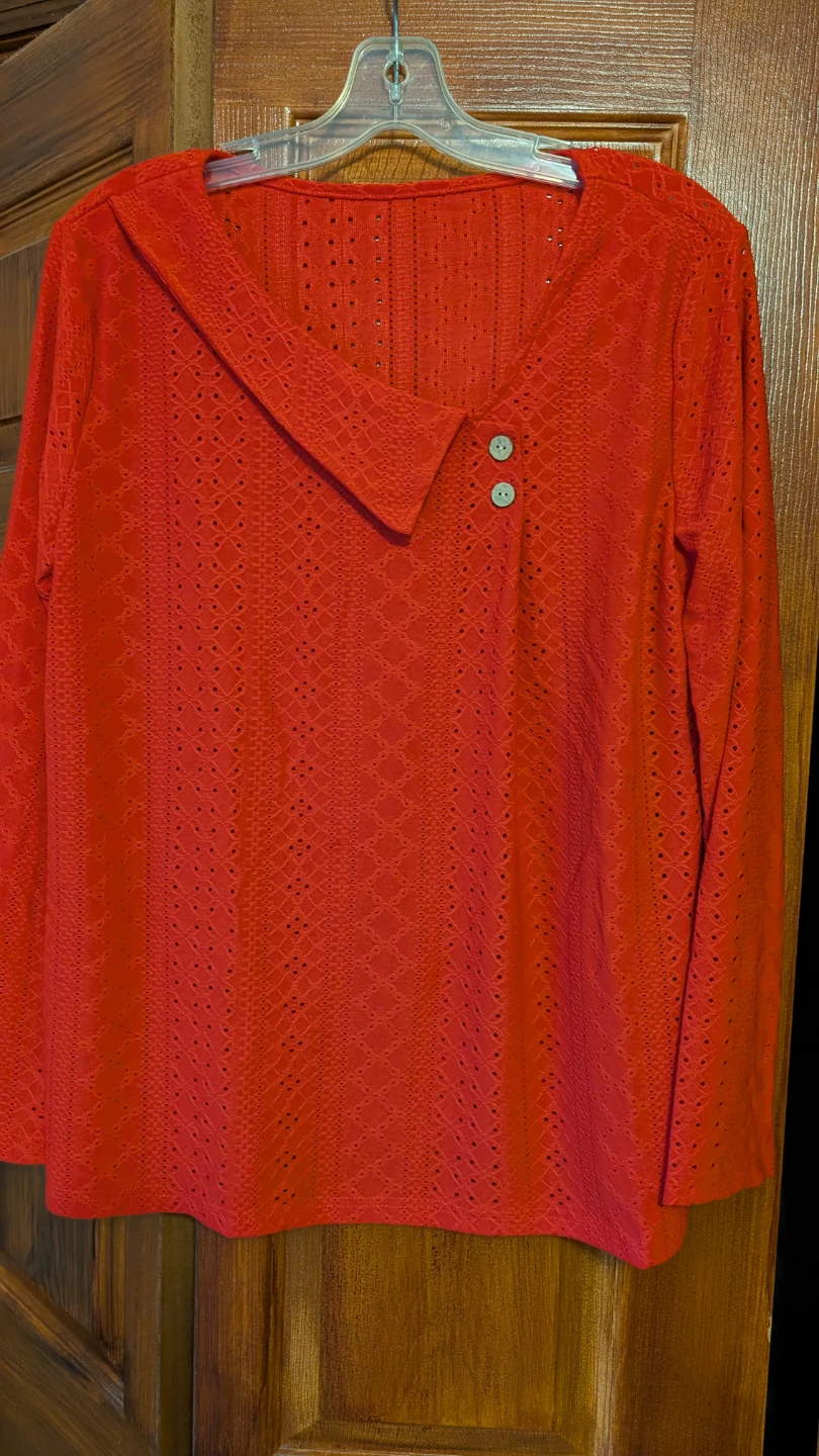 Long sleeved red top sz. L - photo 2
