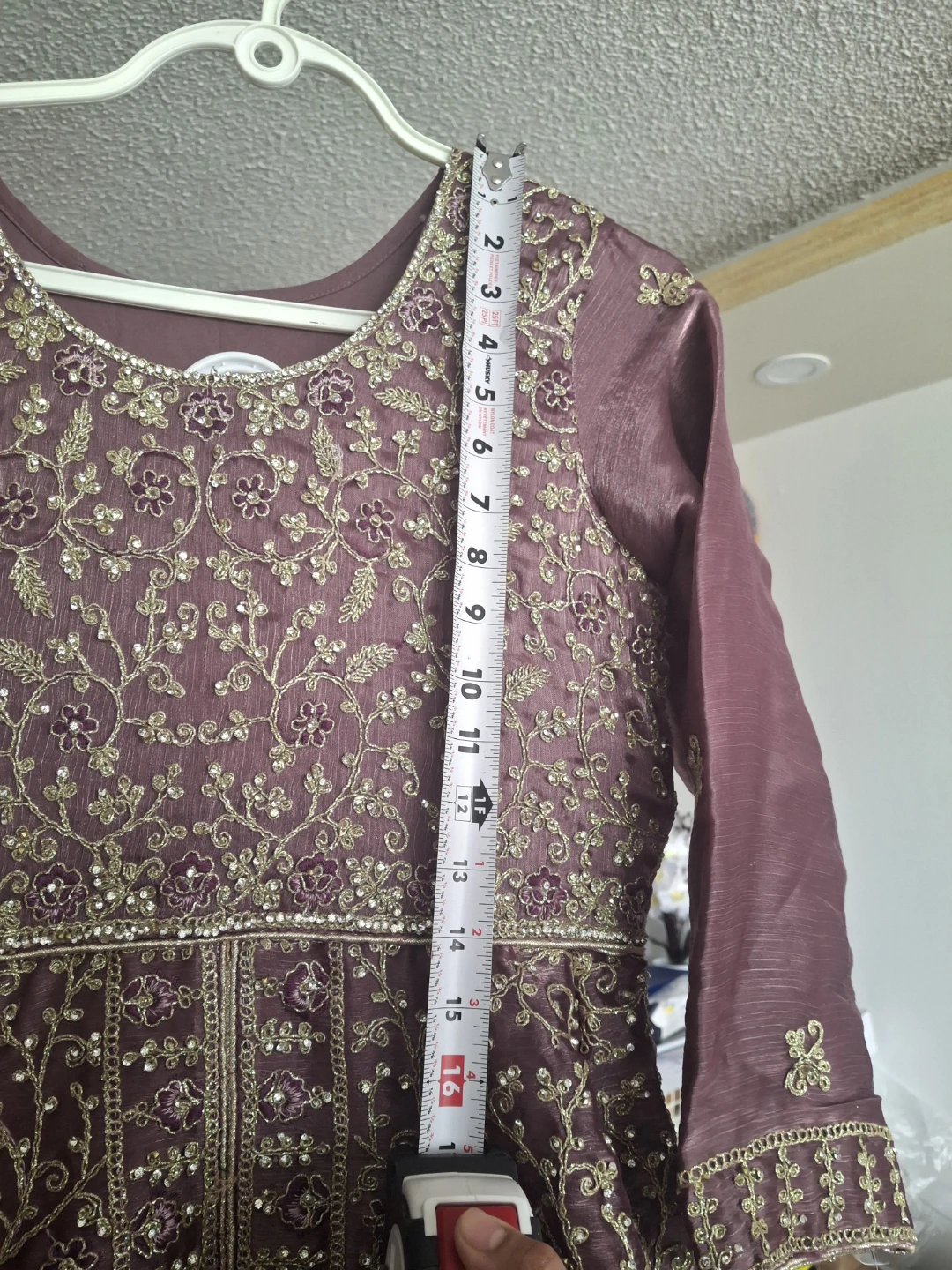 Embroidered mauve ethnic outfit set 🏈 - photo 5