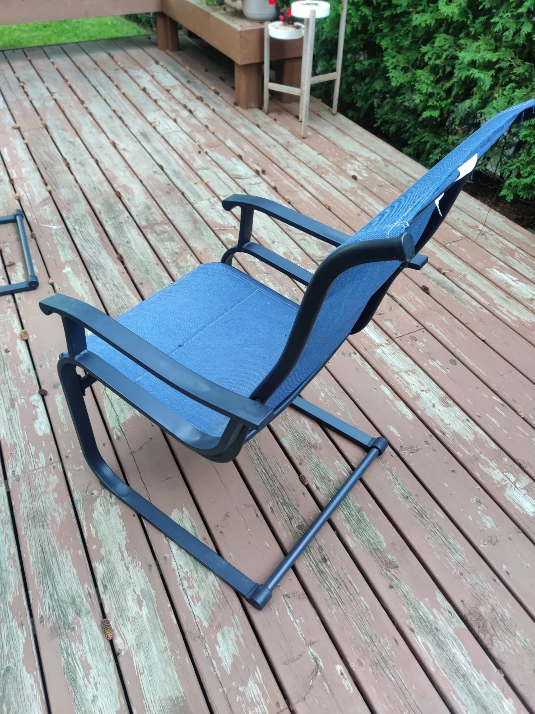 Blue Metal Outdoor Patio Chair