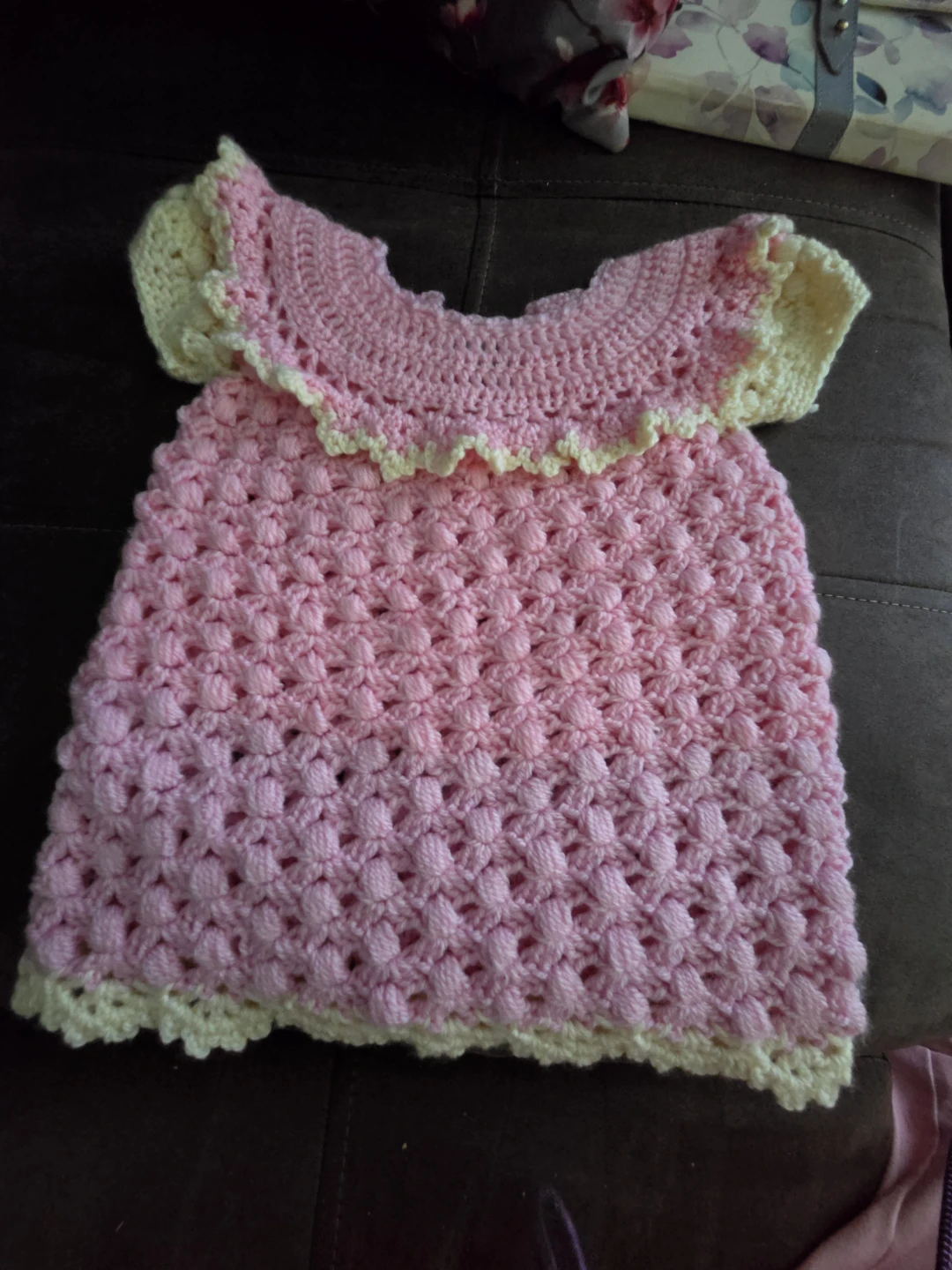 Hand-crocheted toddler dress