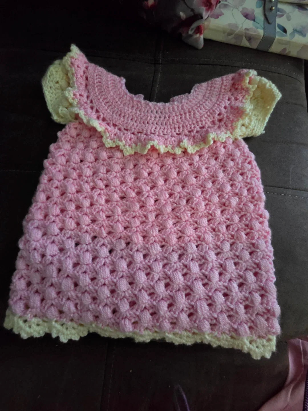 Hand-crocheted toddler dress