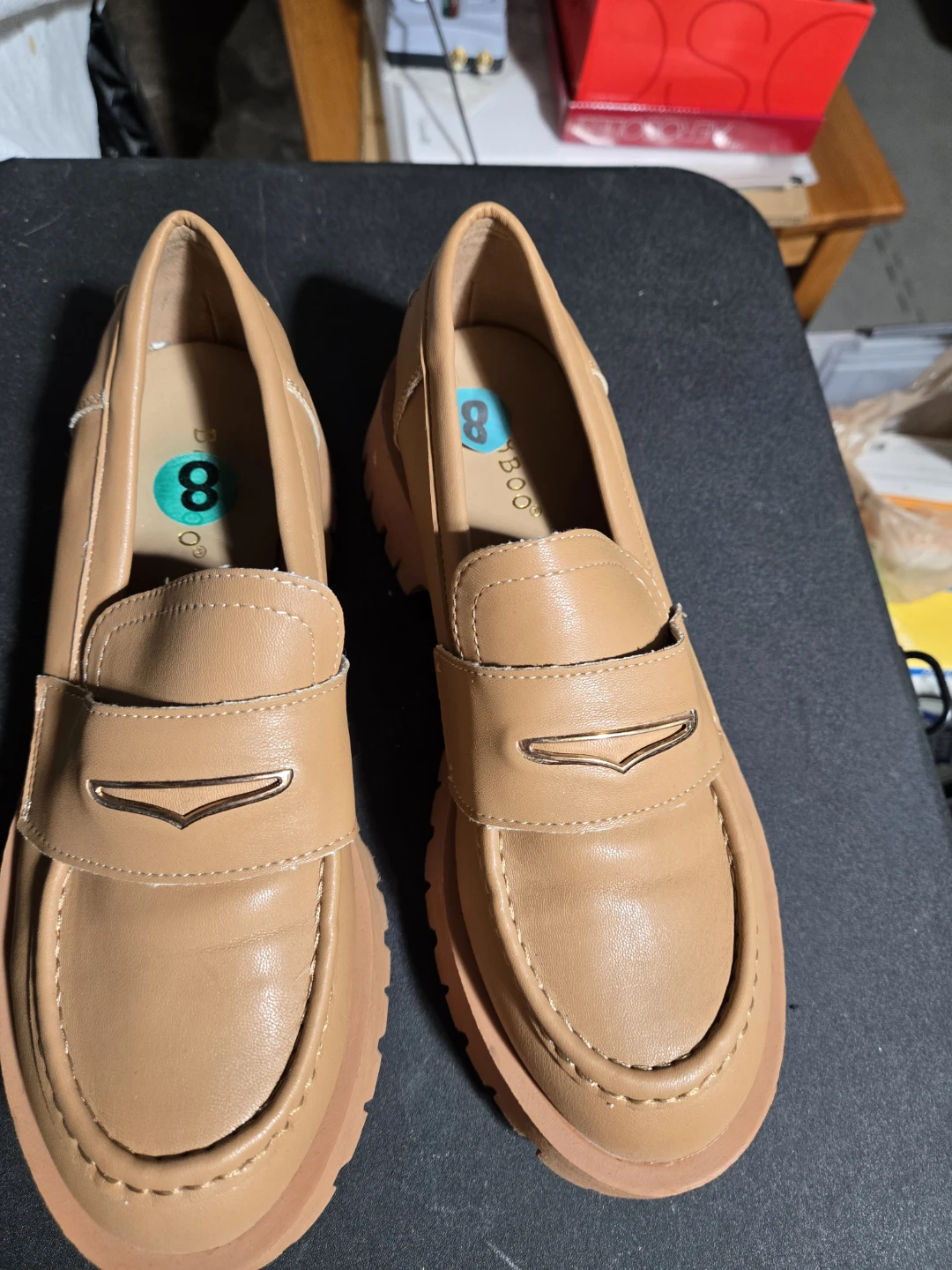 Bamboo Platform Loafers Size 8