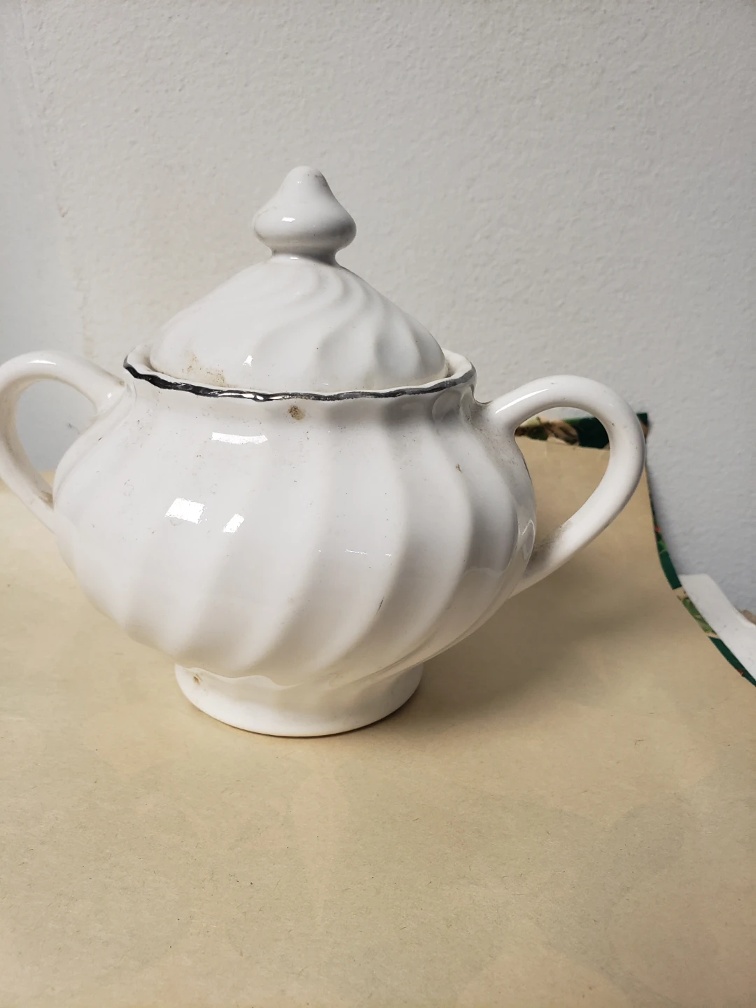 Vintage Rose Pattern Sugar Bowl - photo 2