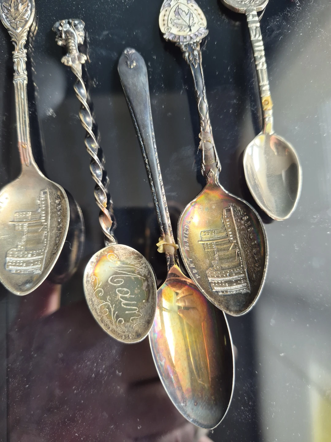 Set of 5 Decorative Collector Souvenir Spoons