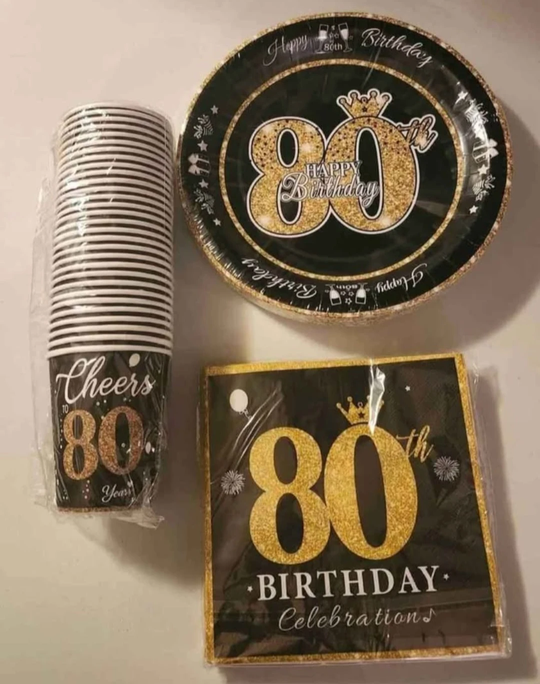 80th Birthday Party Supplies Set 🏈